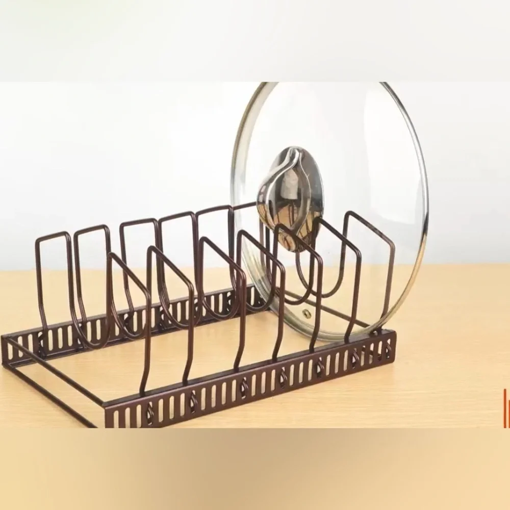 NIB-Expandable Pot Lid Organizer Pot Pan Holder Storage under Cabinet Organizers